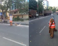 Hyderabad: GHMC sweepers face uphill task of clearing coloured paper stripes