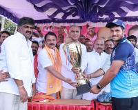 Harish Rao Attends Telangana Champion Trophy Cricket Tournament, Criticizes Oppositions Leadership