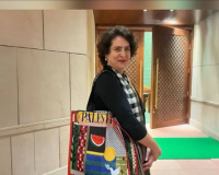 Priyanka Gandhi turns heads with ‘Palestine’ inscribed bag in Parliament