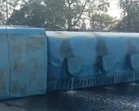 Video: Diesel tanker overturns in Secunderabad; sparks panic, traffic woes