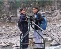 The year is 2025: Uttarakhand schoolgirls seen risking their lives to reach school in viral video.