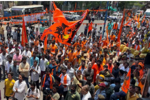 Hanuman flag removal row: Hindu activists protest ‘torture’ by Karnataka Police