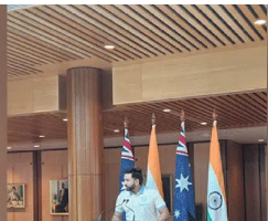 Rohit Sharma hails India, Australia relations at Australian Parliament